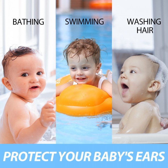 Baby waterproof ear patches (3 boxes of value pack) Baby bath shampoo and ear protection