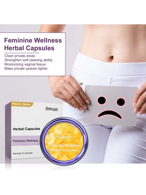 Feminine care herbal capsules (3 boxes of value pack) relieve itching and clean odor