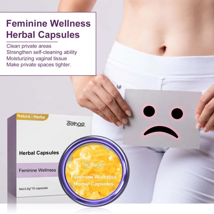 Feminine care herbal capsules (3 boxes of value pack) relieve itching and clean odor