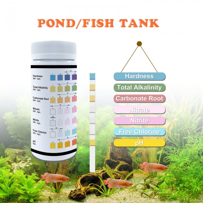 Aquarium, fish tank water quality testing 7 in 1 (50 pieces)