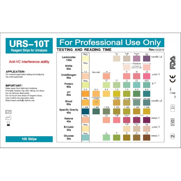 URS-10T urine ketone test strip(100 pieces)