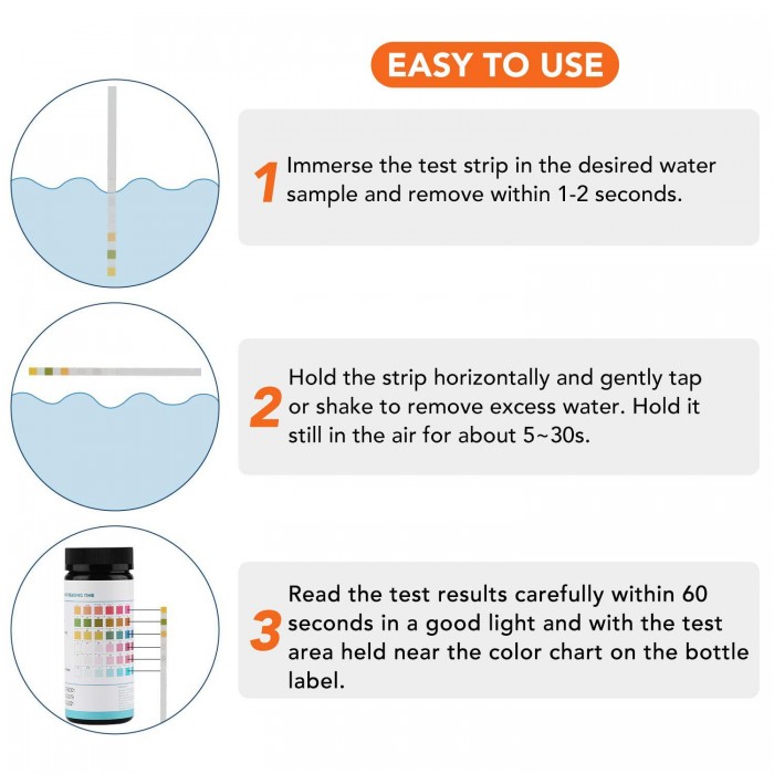 Water quality test strip 14 in 1 (50 pieces)