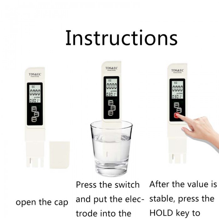 Household water quality test pen (tds test, EC test, temperature test)